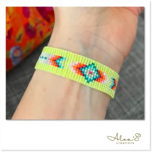 Bracelet lanière perles tissé en perles Miyuki pour montre Poiray ou OJ Perrin