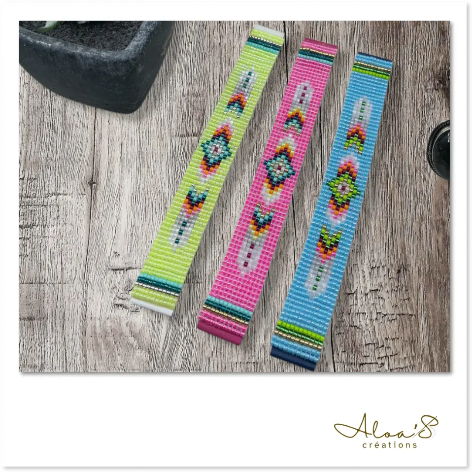 Bracelet lanière perles tissé en perles Miyuki pour montre Poiray ou OJ Perrin