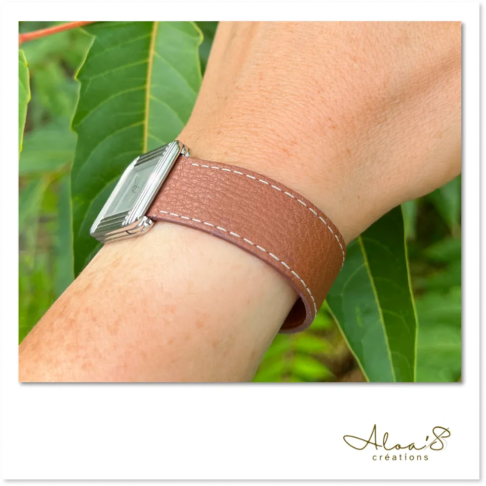 Bracelet lanière cuir de vachette Alezan