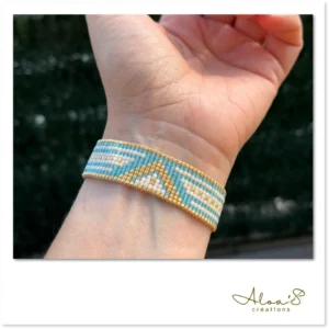 Bracelet lanière perles tissé en perles Miyuki pour montre Poiray ou OJ Perrin