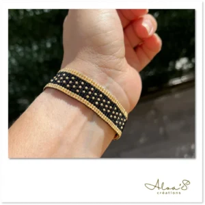 Bracelet lanière perles tissé en perles Miyuki pour montre Poiray ou OJ Perrin