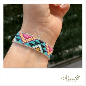 Bracelet lanière perles tissé en perles Miyuki pour montre Poiray ou OJ Perrin