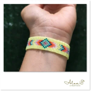 Bracelet lanière perles tissé en perles Miyuki pour montre Poiray ou OJ Perrin