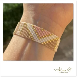 Bracelet lanière perles tissé en perles Miyuki pour montre Poiray ou OJ Perrin