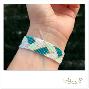 Bracelet lanière perles tissé en perles Miyuki pour montre Poiray ou OJ Perrin