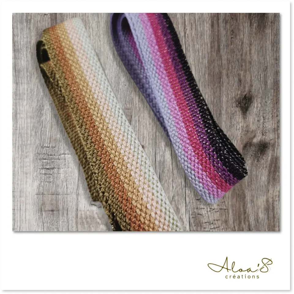 Bracelet lanière tissu à rayure pour montre Poiray ou OJ Perrin