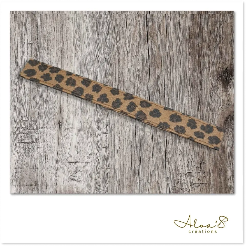 Bracelet lanière tissu imprimé léopard pour montre Poiray ou OJ Perrin