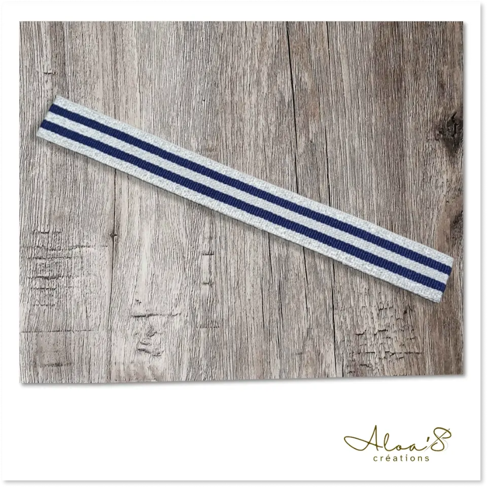 Bracelet lanière tissu à rayure pour montre Poiray ou OJ Perrin
