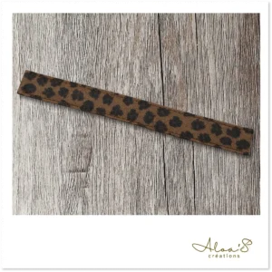 Bracelet lanière tissu imprimé léopard pour montre Poiray ou OJ Perrin
