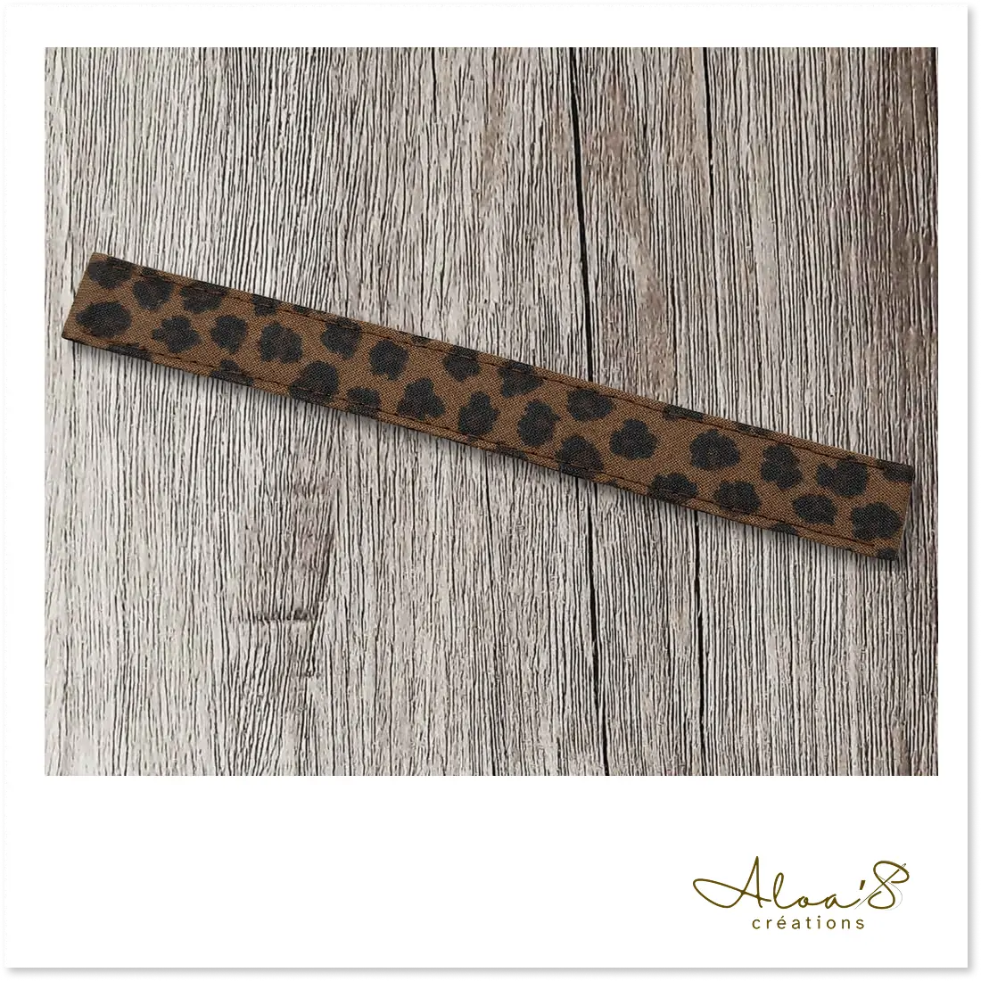 Bracelet lanière tissu imprimé léopard pour montre Poiray ou OJ Perrin