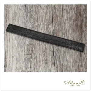 Bracelet lanière cuir noir pour montre Poiray ou OJ Perrin