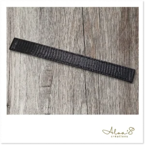 Bracelet lanière cuir noir verni pour montre Poiray ou OJ Perrin
