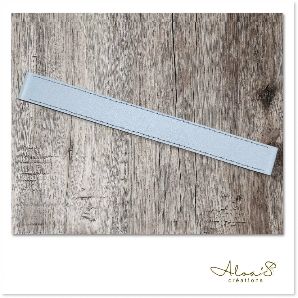 Bracelet lanière cuir bleu pour montre Poiray ou OJ Perrin