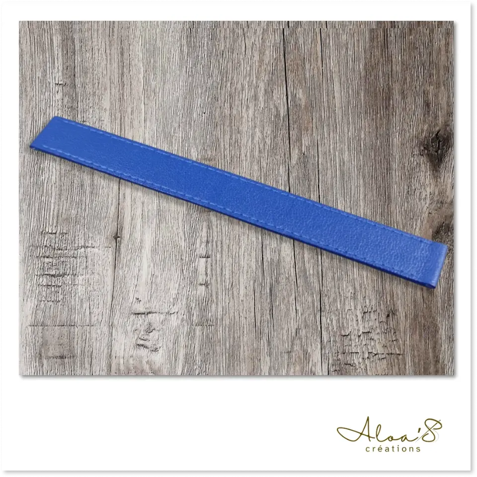 Bracelet lanière cuir bleu pour montre Poiray ou OJ Perrin