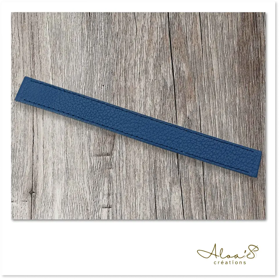 Bracelet lanière cuir bleu pour montre Poiray ou OJ Perrin