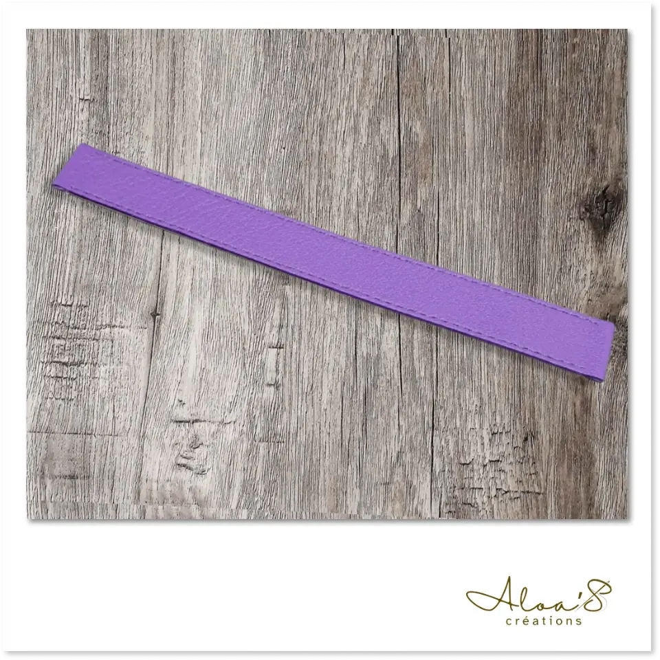 Bracelet lanière cuir violet pour montre Poiray ou OJ Perrin