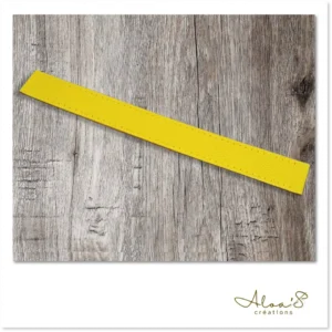 Bracelet lanière cuir jaune personnalisable pour montre Poiray ou OJ