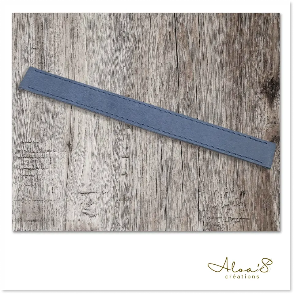 Bracelet lanière cuir bleu pour montre Poiray ou OJ Perrin