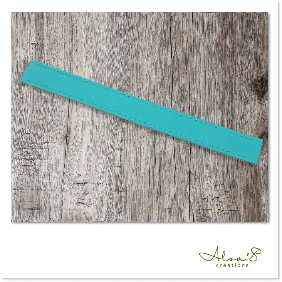 Bracelet lanière cuir bleu pour montre Poiray ou OJ Perrin