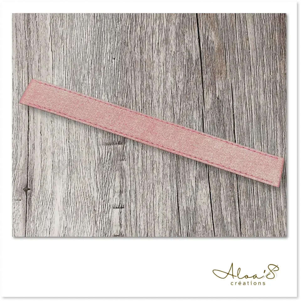 Bracelet lanière cuir rose pour montre Poiray ou OJ
