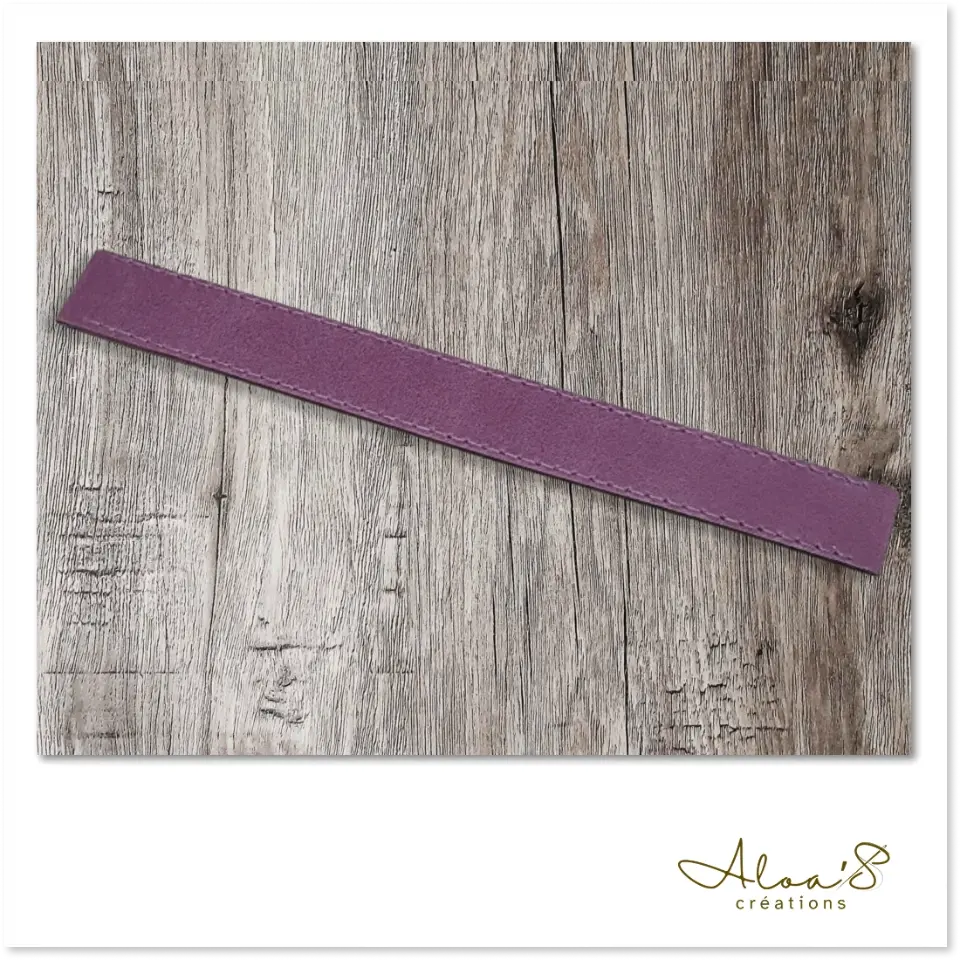Bracelet lanière cuir violet pour montre Poiray ou OJ Perrin