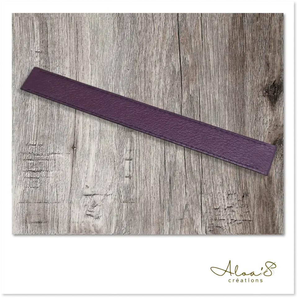 Bracelet lanière cuir violet pour montre Poiray ou OJ Perrin
