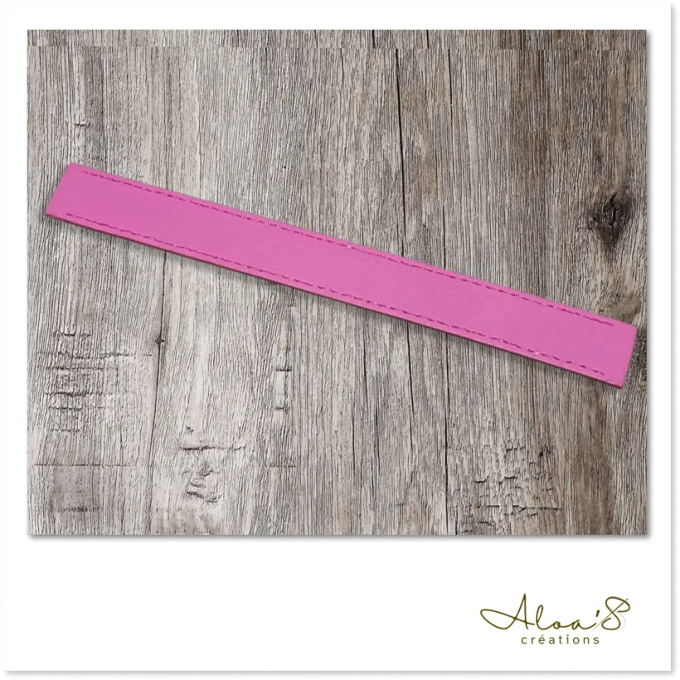 Bracelet lanière cuir rose pour montre Poiray ou OJ Perrin