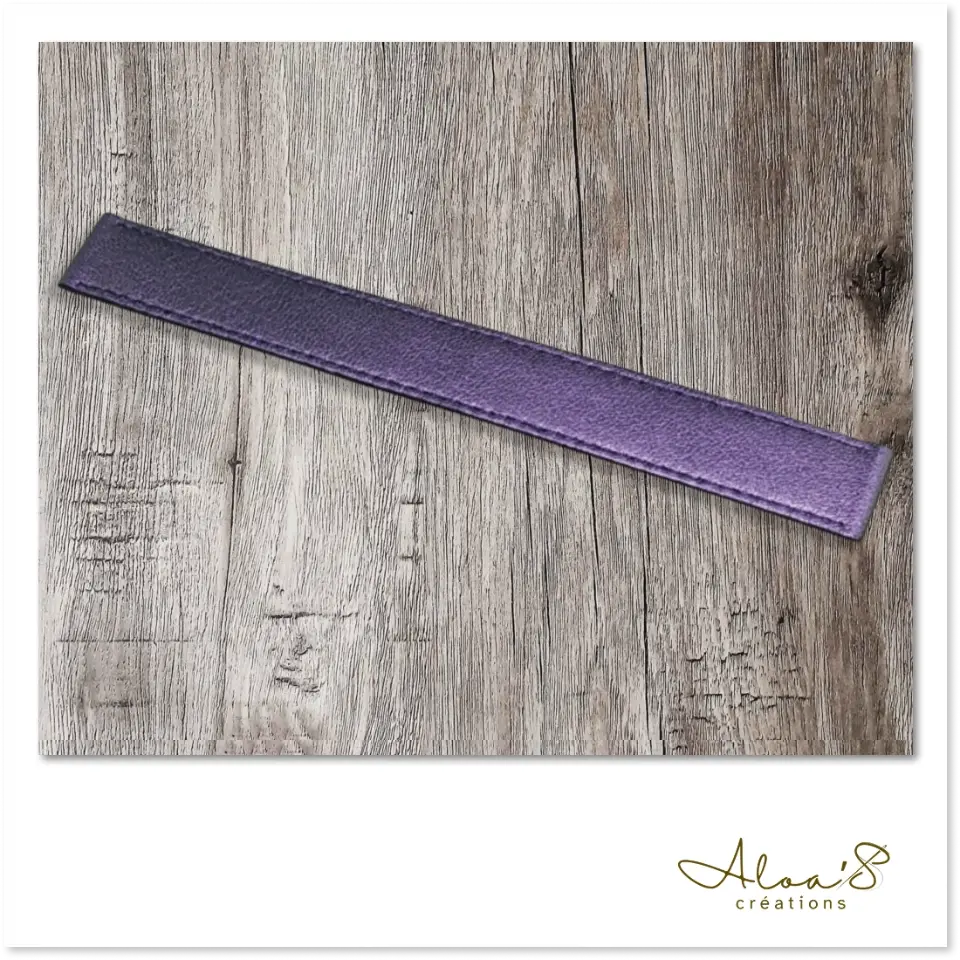 Bracelet lanière cuir violet pour montre Poiray ou OJ Perrin