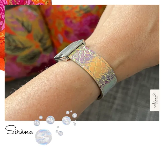 Bracelet lanière cuir pour montre Poiray ou OJ