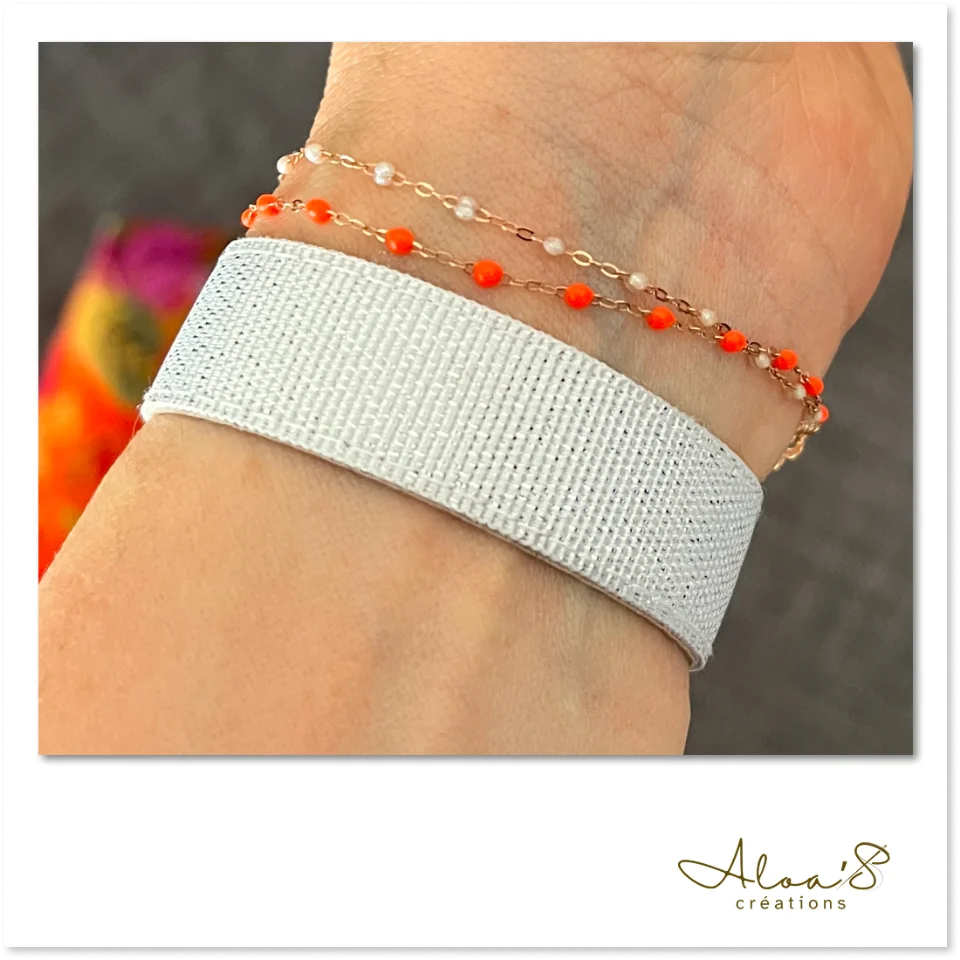 Bracelet lanière satin blanc pour montre Poiray ou OJ