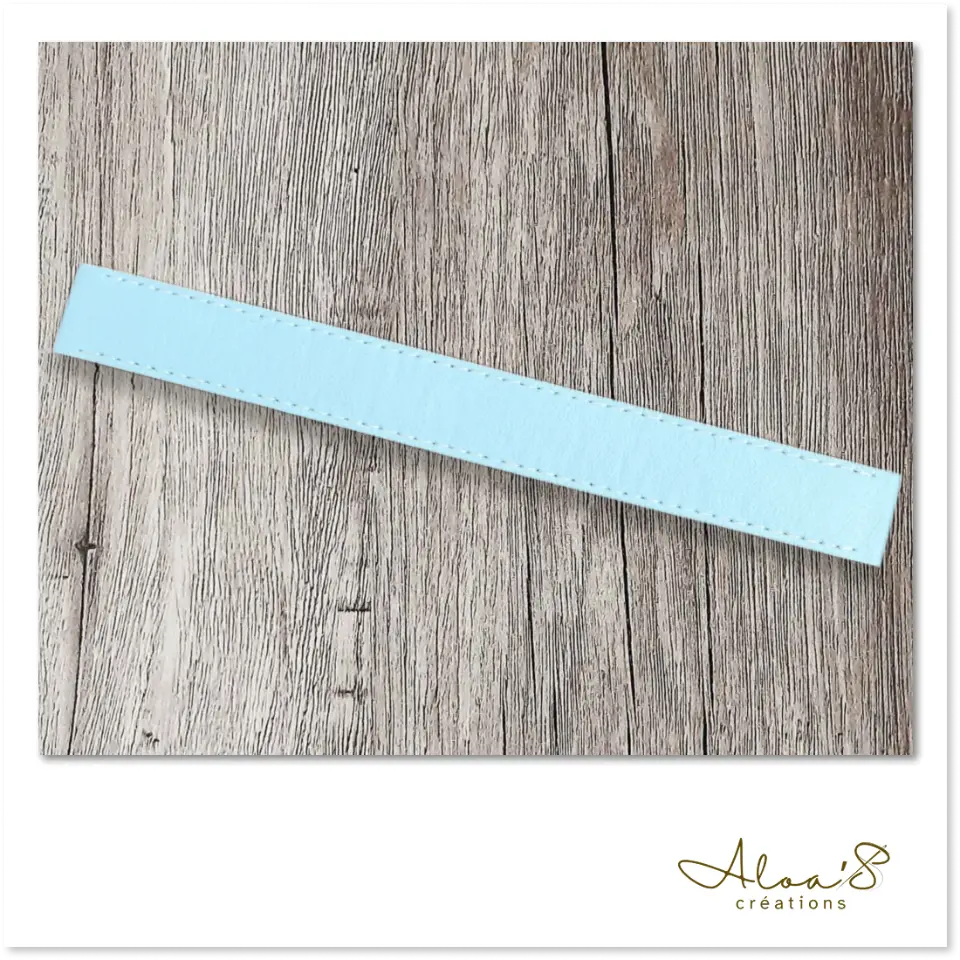 Bracelet lanière cuir bleu pour montre Poiray ou OJ Perrin