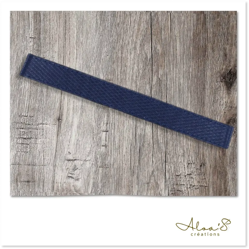 Bracelet lanière cuir bleu pour montre Poiray ou OJ Perrin