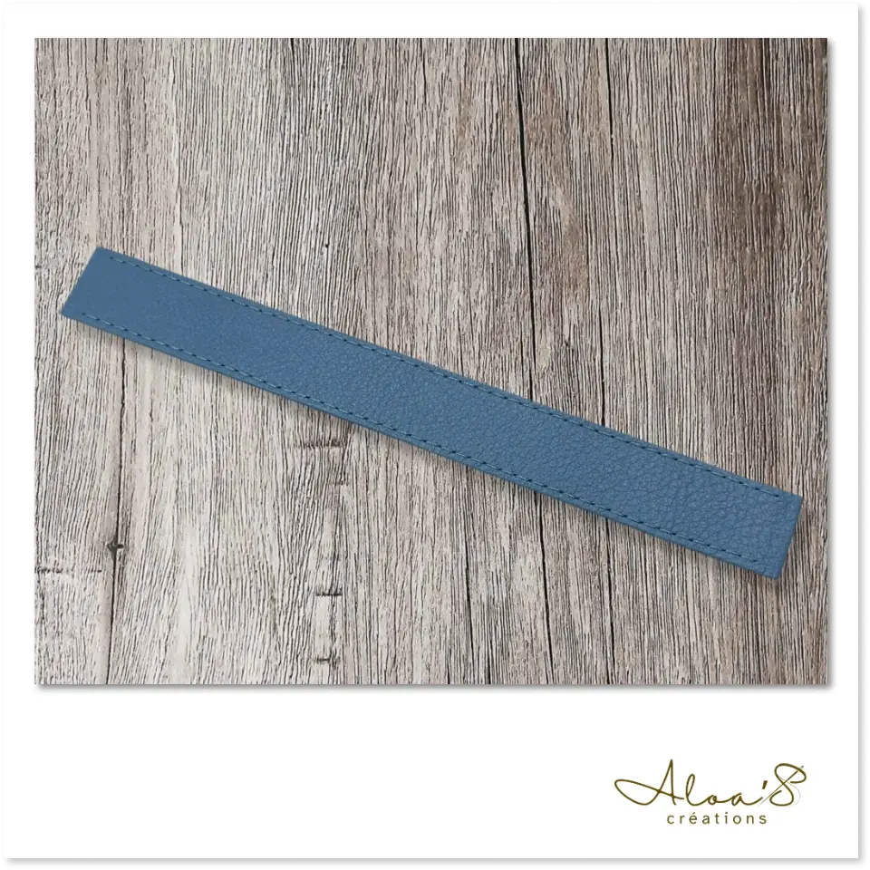 Bracelet lanière cuir bleu pour montre Poiray ou OJ Perrin