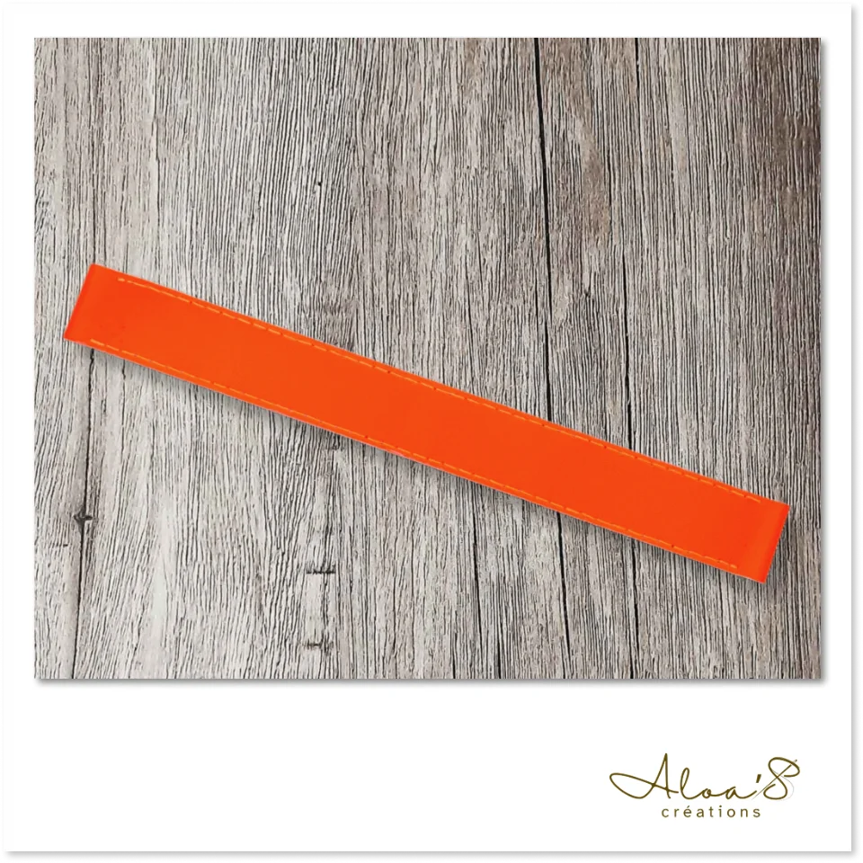 Bracelet lanière cuir fluo personnalisable pour montre Poiray ou OJ