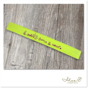Bracelet lanière tissus jaune fluo personnalisable pour montre Poiray ou OJ Perrin