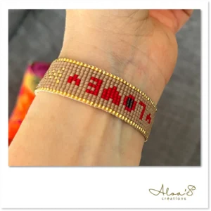 Bracelet lanière perles tissé en perles Miyuki pour montre Poiray ou OJ Perrin