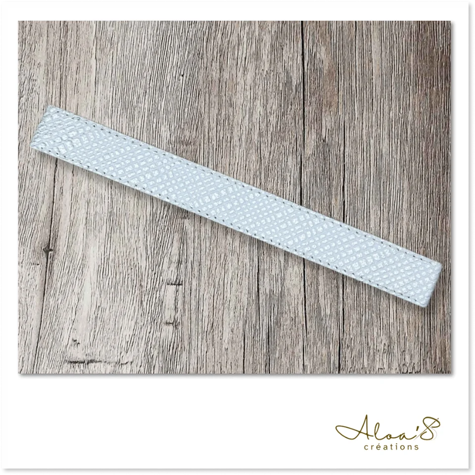 Bracelet lanière cuir blanc pour montre Poiray ou OJ