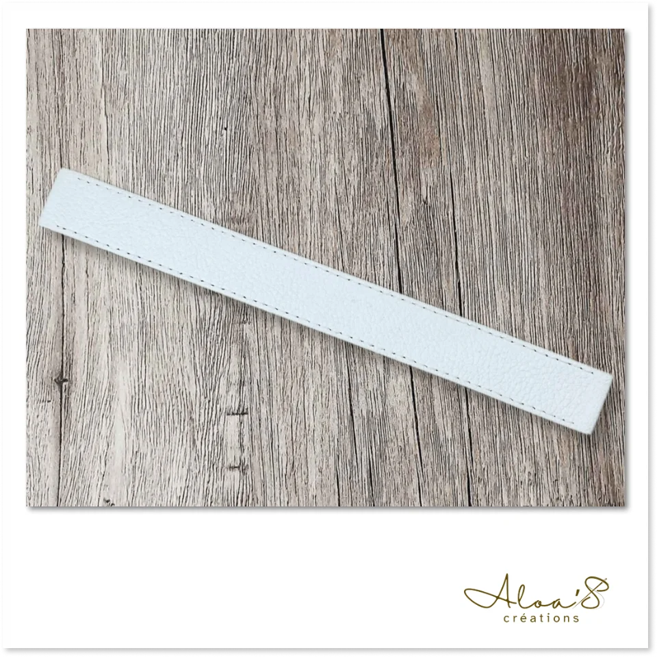 Bracelet lanière cuir blanc pour montre Poiray ou OJ