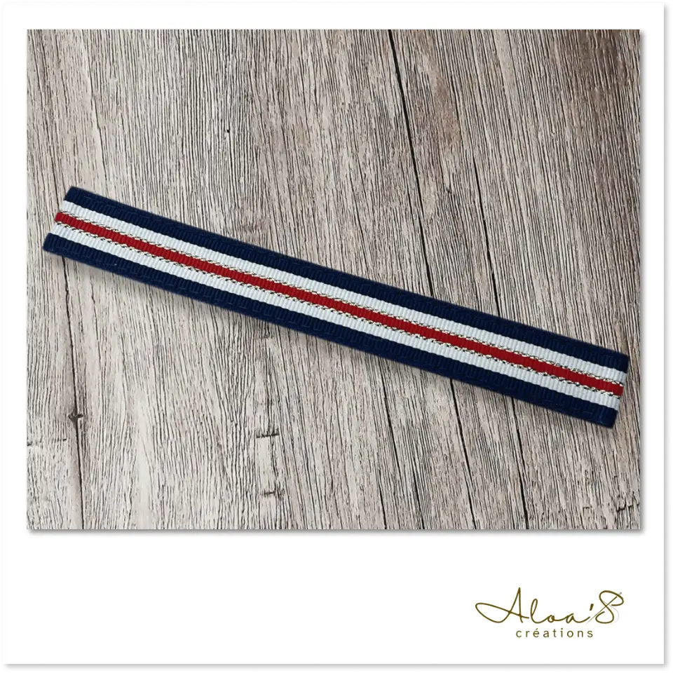 Bracelet lanière tissu à rayure pour montre Poiray ou OJ Perrin