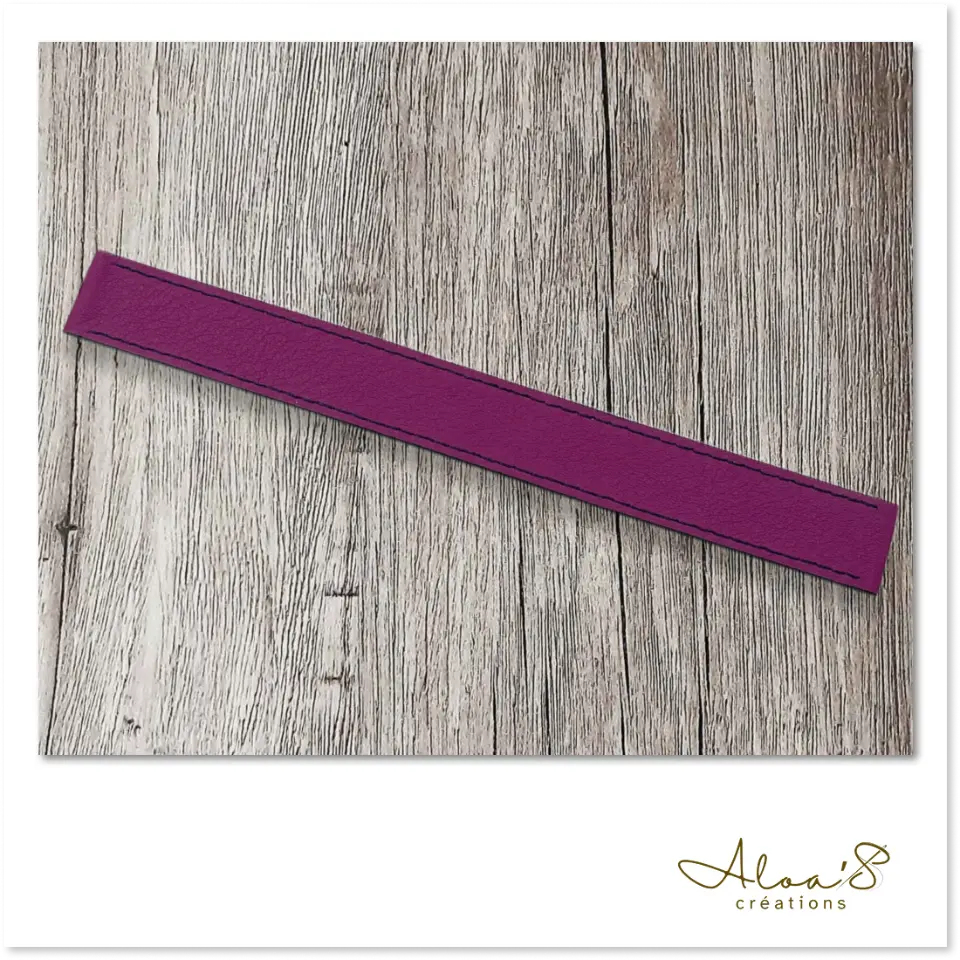 Bracelet lanière cuir violet pour montre Poiray ou OJ Perrin