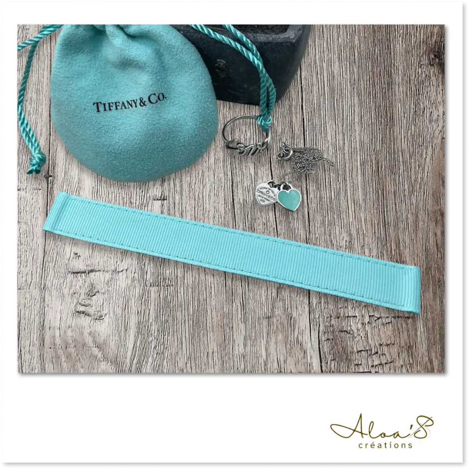Bracelet de montre Poiray en satin gros grain Bleu Tiffany
