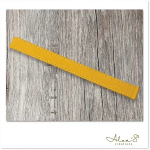 Bracelet lanière cuir jaune personnalisable pour montre Poiray ou OJ