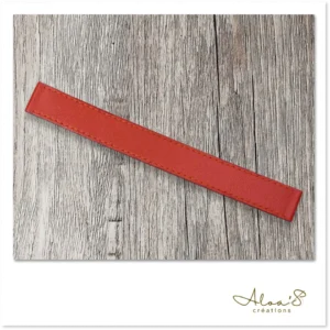 Bracelet lanière cuir orange personnalisable pour montre Poiray ou OJ
