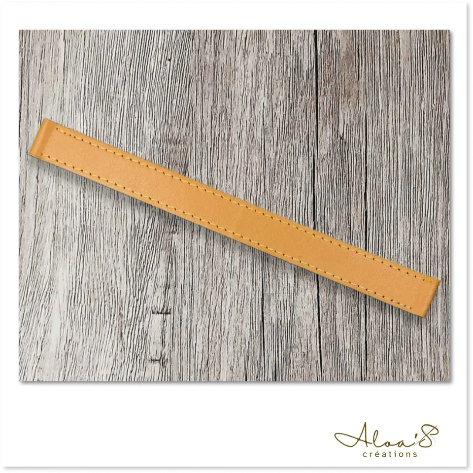 Bracelet lanière cuir orange personnalisable pour montre Poiray ou OJ