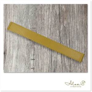 Bracelet lanière cuir jaune moutarde personnalisable pour montre Poiray ou OJ