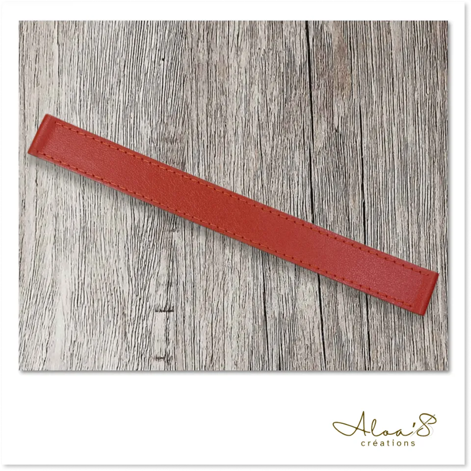 Bracelet lanière cuir orange personnalisable pour montre Poiray ou OJ