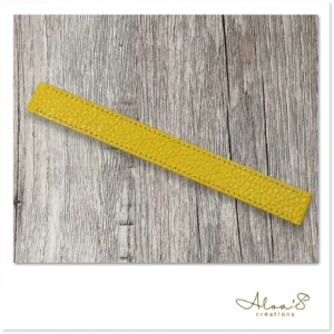 Bracelet lanière cuir jaune personnalisable pour montre Poiray ou OJ