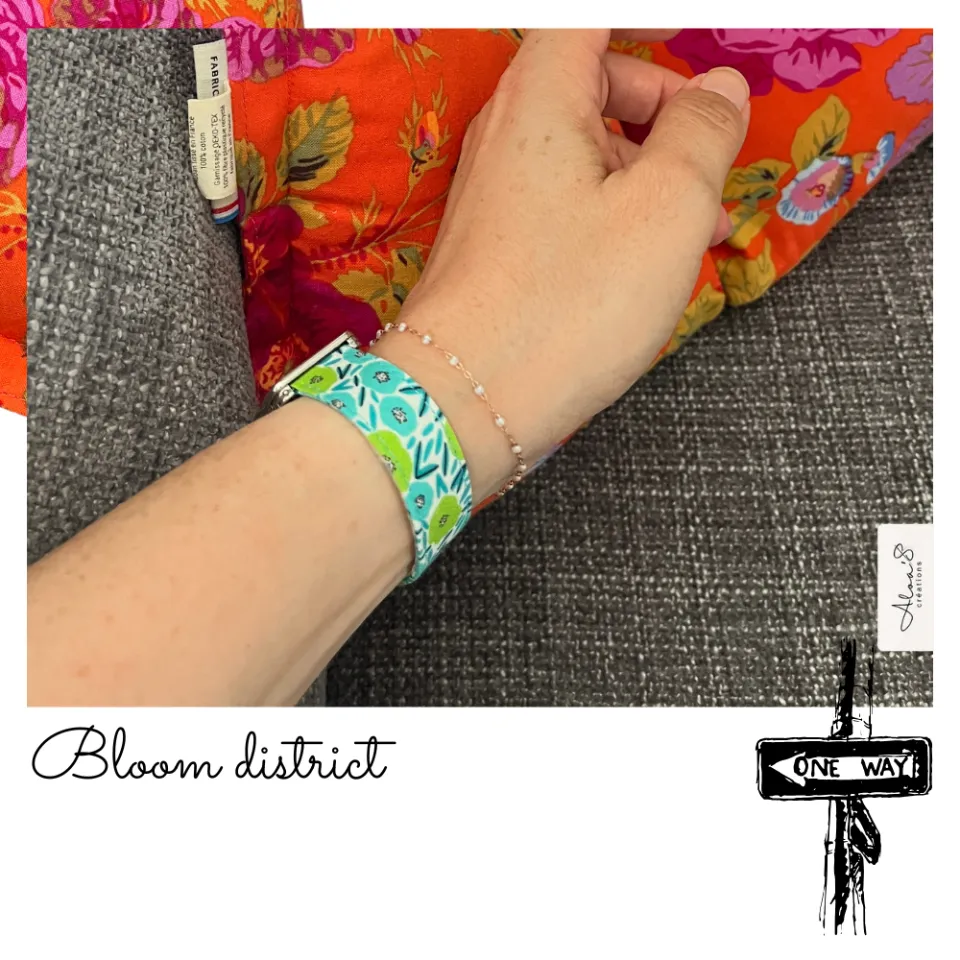 Bracelet lanière tissus liberty personnalisable pour montre Poiray ou OJ Perrin