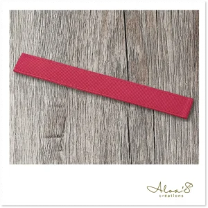 Bracelet de montre Poiray en satin gros grain framboise