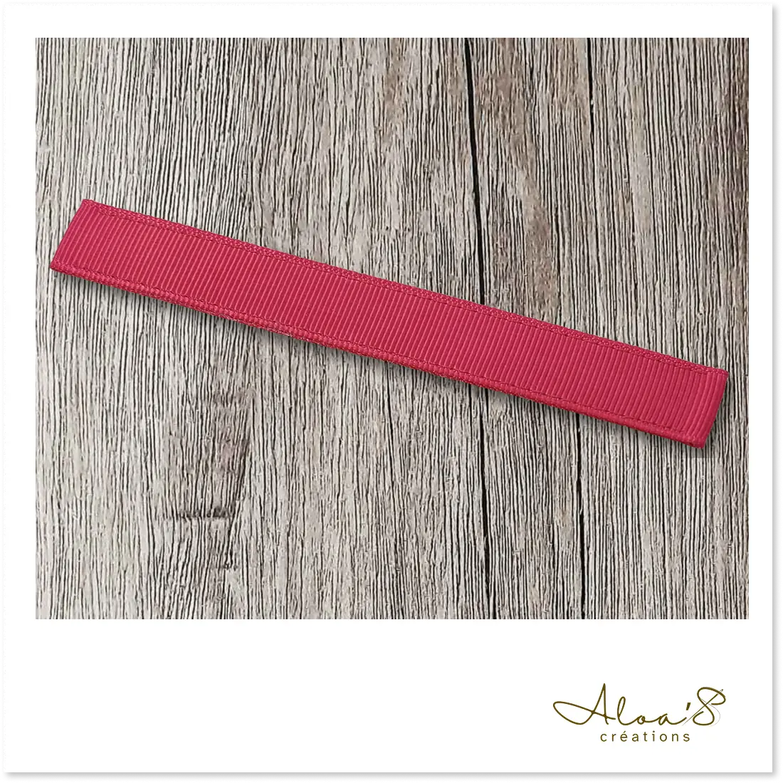 Bracelet de montre Poiray en satin gros grain framboise